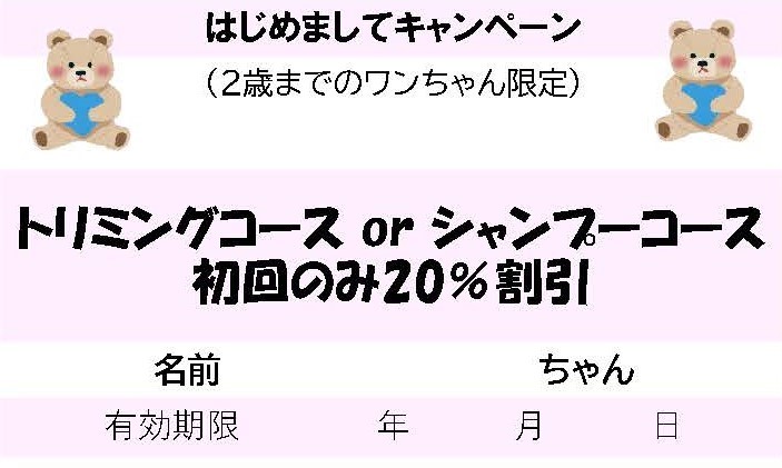 トリミングキャンペーン | 横浜市青葉区の動物病院｜可愛動物病院